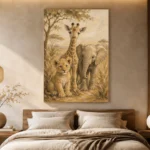 Sand & Ochre Safari Animal Trio Kids Wall Art Canvas Print - Image 8