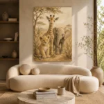 Sand & Ochre Safari Animal Trio Kids Wall Art Canvas Print - Image 9