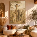 Sand & Ochre Safari Animal Trio Kids Wall Art Canvas Print - Image 11