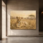 Sand & Ochre Lion Safari Kids Wall Art Canvas Print - Image 6
