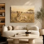 Sand & Ochre Lion Safari Kids Wall Art Canvas Print - Image 7