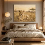 Sand & Ochre Lion Safari Kids Wall Art Canvas Print - Image 9