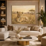 Sand & Ochre Lion Safari Kids Wall Art Canvas Print - Image 10