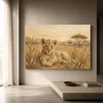 Sand & Ochre Lion Safari Kids Wall Art Canvas Print - Image 11