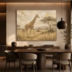Soft Sand Giraffe Safari Kids Wall Art Canvas Print - Image 5