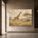 Soft Sand Giraffe Safari Kids Wall Art Canvas Print - Image 6