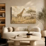 Soft Sand Giraffe Safari Kids Wall Art Canvas Print - Image 7