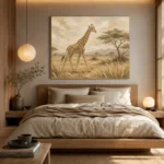 Soft Sand Giraffe Safari Kids Wall Art Canvas Print - Image 9