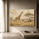 Soft Sand Giraffe Safari Kids Wall Art Canvas Print - Image 11