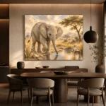 Sand & Olive Baby Elephant Safari Kids Wall Art Canvas Print - Image 5