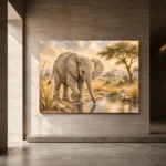 Sand & Olive Baby Elephant Safari Kids Wall Art Canvas Print - Image 6