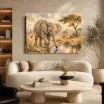 Sand & Olive Baby Elephant Safari Kids Wall Art Canvas Print - Image 7