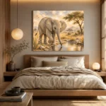 Sand & Olive Baby Elephant Safari Kids Wall Art Canvas Print - Image 9