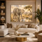 Sand & Olive Baby Elephant Safari Kids Wall Art Canvas Print - Image 10