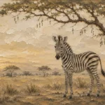 Ivory & Ochre Zebra Safari Kids Wall Art Canvas Print