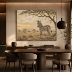 Ivory & Ochre Zebra Safari Kids Wall Art Canvas Print - Image 5
