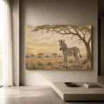 Ivory & Ochre Zebra Safari Kids Wall Art Canvas Print - Image 11