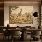 Sand & Ochre Safari Animal Trio Kids Wall Art Canvas Print - Image 5