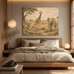 Sand & Ochre Safari Animal Trio Kids Wall Art Canvas Print - Image 9
