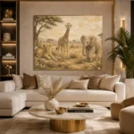 Sand & Ochre Safari Animal Trio Kids Wall Art Canvas Print - Image 10