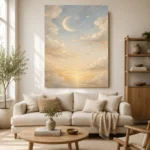 Cream & Champagne Dawn Moon Celestial Nursery Wall Art Canvas Print - Image 10