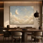 Cream & Soft Gold Half Moon Celestial Nursery Wall Art Canvas Print - Image 5