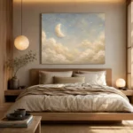 Cream & Soft Gold Half Moon Celestial Nursery Wall Art Canvas Print - Image 9