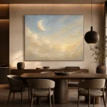 Cream & Champagne Morning Moon Celestial Nursery Wall Art Canvas Print - Image 5