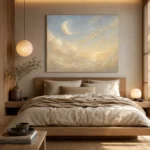 Cream & Champagne Morning Moon Celestial Nursery Wall Art Canvas Print - Image 9