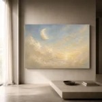 Cream & Champagne Morning Moon Celestial Nursery Wall Art Canvas Print - Image 11
