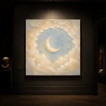 Cream & Champagne Crescent Moon Celestial Nursery Wall Art Canvas Print - Image 7