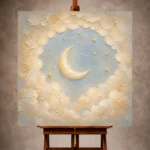 Cream & Champagne Crescent Moon Celestial Nursery Wall Art Canvas Print - Image 10