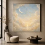 Cream & Champagne Dawn Crescent Celestial Nursery Wall Art Canvas Print - Image 5