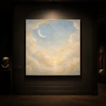 Cream & Champagne Dawn Crescent Celestial Nursery Wall Art Canvas Print - Image 7