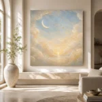 Cream & Champagne Dawn Crescent Celestial Nursery Wall Art Canvas Print - Image 8