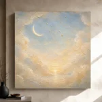 Cream & Champagne Dawn Crescent Celestial Nursery Wall Art Canvas Print - Image 9