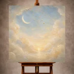 Cream & Champagne Dawn Crescent Celestial Nursery Wall Art Canvas Print - Image 10