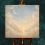 Cream & Champagne Dawn Crescent Celestial Nursery Wall Art Canvas Print - Image 11