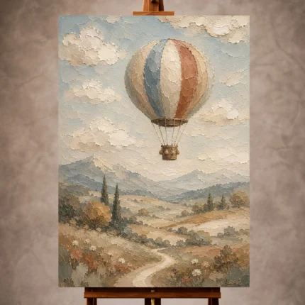 Dusty blue calm Adventure Kids Wall Art print for elegant interiors. No text or watermarks in design.