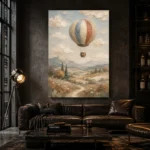 Dusty Blue Hot Air Balloon Adventure Kids Wall Art Canvas Print - Image 5