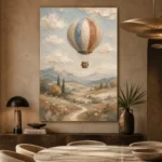 Dusty Blue Hot Air Balloon Adventure Kids Wall Art Canvas Print - Image 7