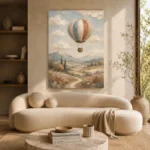 Dusty Blue Hot Air Balloon Adventure Kids Wall Art Canvas Print - Image 9