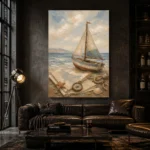 Dusty Blue Sailboat Adventure Kids Wall Art Canvas Print - Image 5
