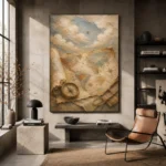 Beige & Dusty Blue Antique Map Adventure Kids Wall Art Canvas Print - Image 3