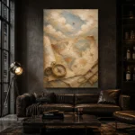 Beige & Dusty Blue Antique Map Adventure Kids Wall Art Canvas Print - Image 5