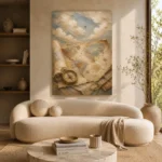 Beige & Dusty Blue Antique Map Adventure Kids Wall Art Canvas Print - Image 9