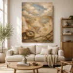 Beige & Dusty Blue Antique Map Adventure Kids Wall Art Canvas Print - Image 10