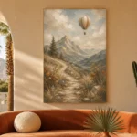 Dusty Blue Mountain Path Adventure Kids Wall Art Canvas Print - Image 6