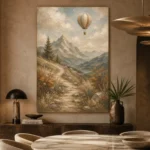 Dusty Blue Mountain Path Adventure Kids Wall Art Canvas Print - Image 7
