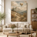 Dusty Blue Mountain Path Adventure Kids Wall Art Canvas Print - Image 10